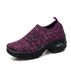 Women's Breathable Woven Air Cushion Rocker Shock Sneakers