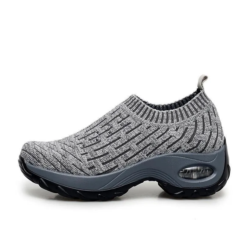 Women's Breathable Woven Air Cushion Rocker Shock Sneakers