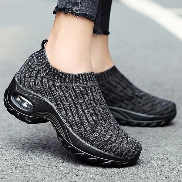 Women's Breathable Woven Air Cushion Rocker Shock Sneakers