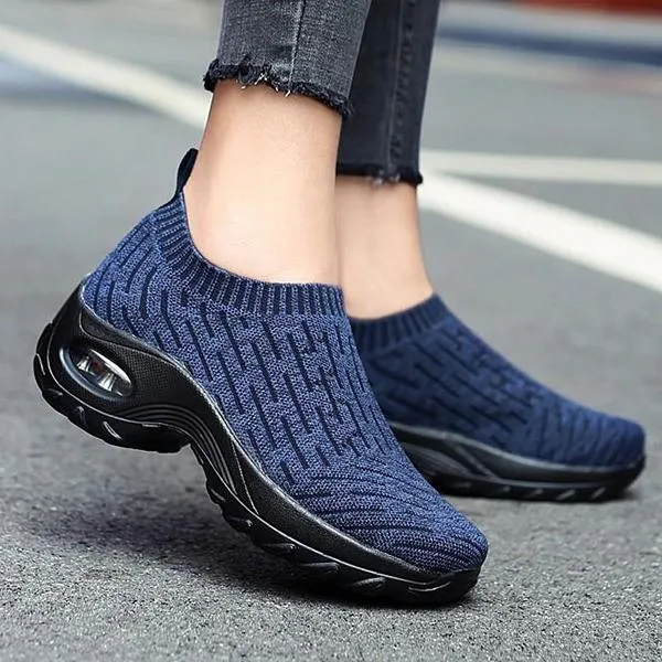 Women's Breathable Woven Air Cushion Rocker Shock Sneakers