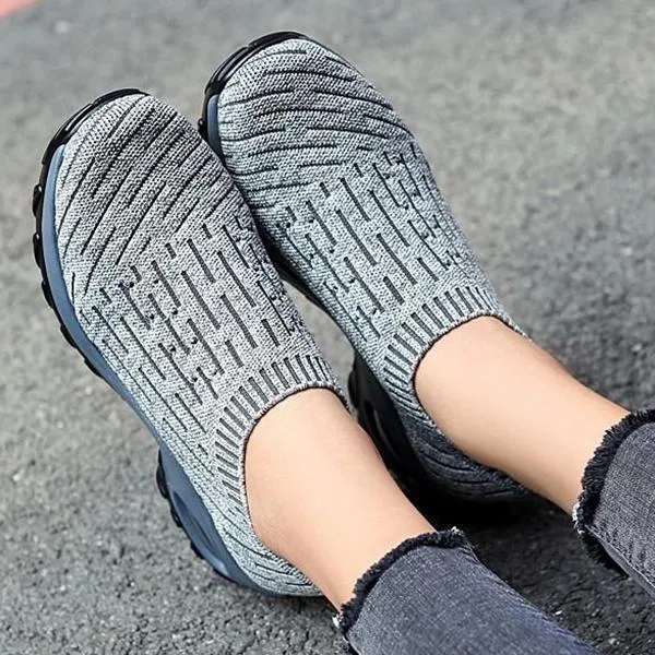 Women's Breathable Woven Air Cushion Rocker Shock Sneakers