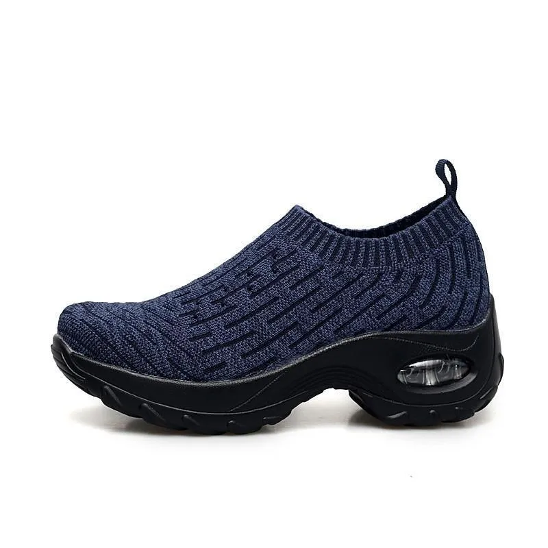 Women's Breathable Woven Air Cushion Rocker Shock Sneakers