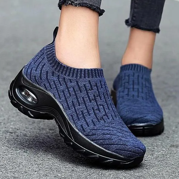 Women's Breathable Woven Air Cushion Rocker Shock Sneakers
