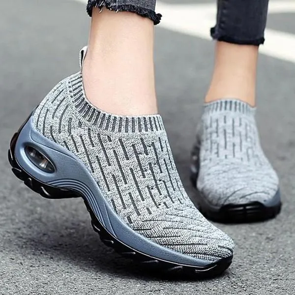 Women's Breathable Woven Air Cushion Rocker Shock Sneakers