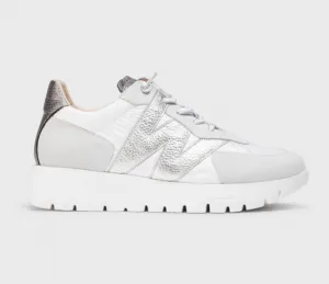 WONDERS A-2464 White & Silver Trainer