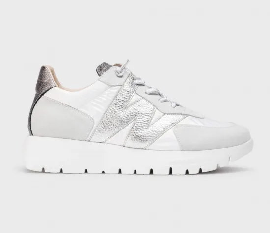 WONDERS A-2464 White & Silver Trainer